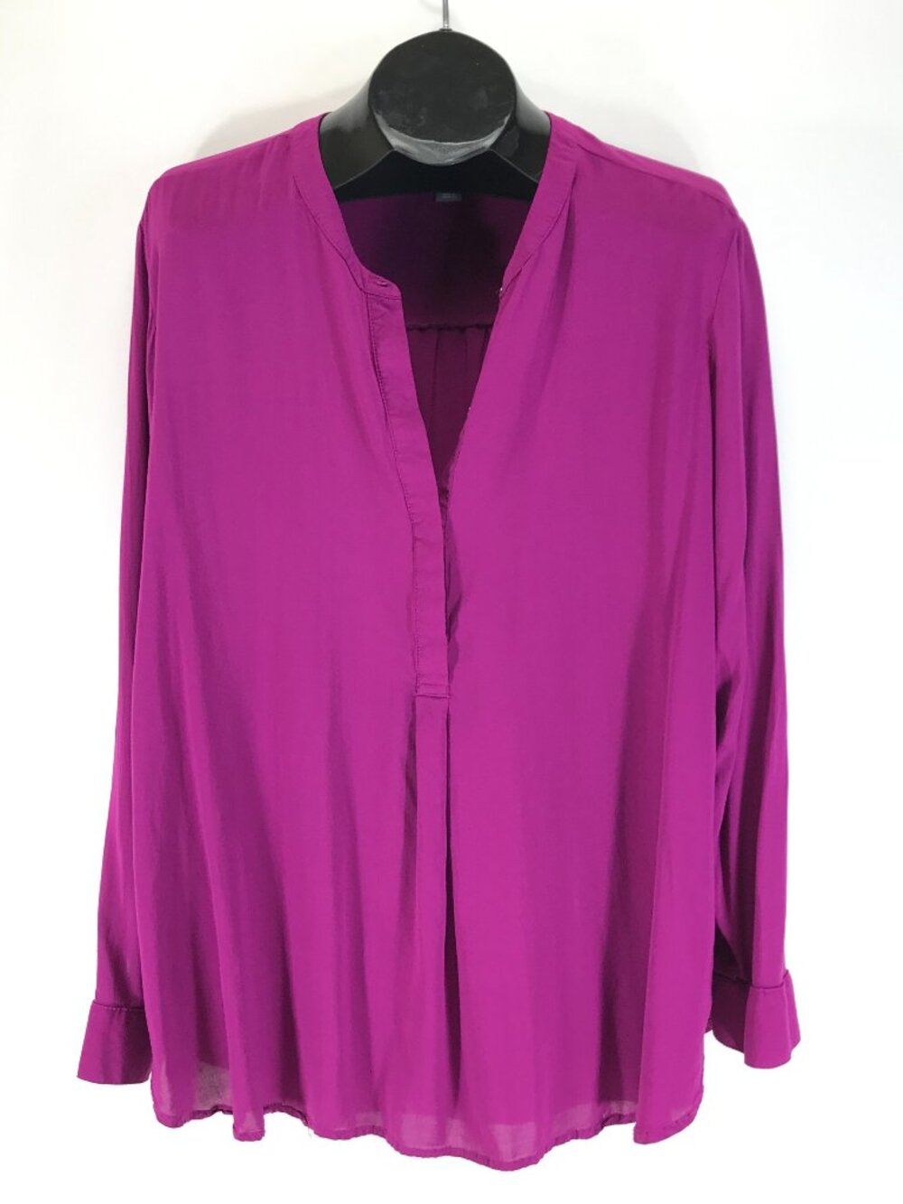 Old Navy Long Sleeve Tunic Shirt Women's Plus XXL Fuchsia Genera Rayon Casual